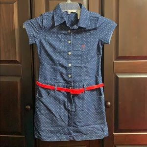 Girls Polka Dot Denim Dress